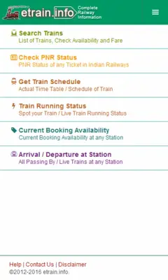 Indian Railways @etrain.info android App screenshot 23