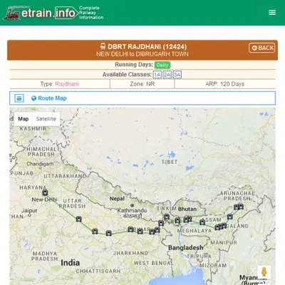 Indian Railways @etrain.info android App screenshot 2