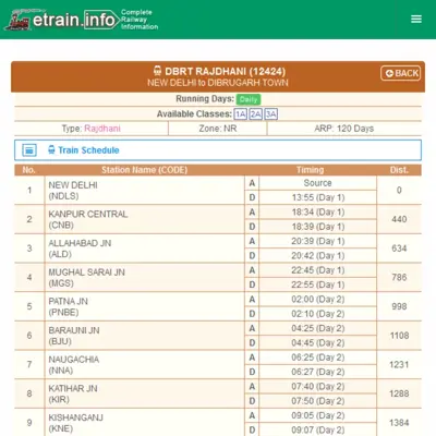 Indian Railways @etrain.info android App screenshot 3